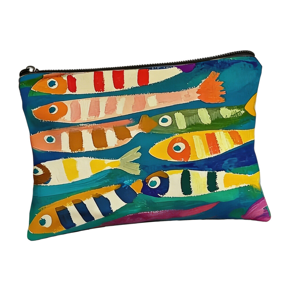 Waterproof Dense Linen Makeup Bag With Multiple Compartments-A