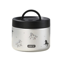 Portable Thermal Lunch Box Single Section Nonrust Steel-Black