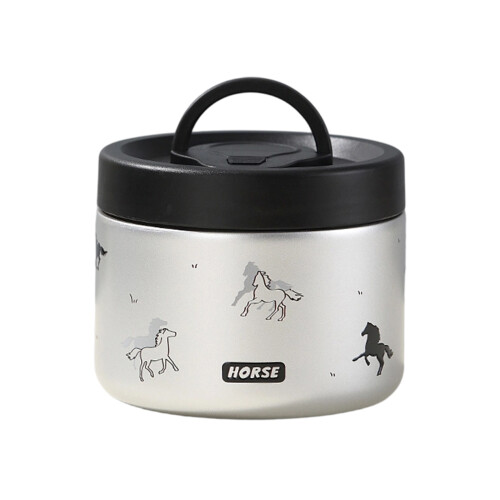 Portable Thermal Lunch Box Single Section Nonrust Steel-Black