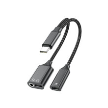 Adaptér USB C na pomocný 3,5 mm konektor pre slúchadlá a nabíjačky s rýchlym nabíjaním PD60W pre smartfóny a tablety, USB C na pri