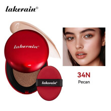 (34N, 18g) Lakerain Red Cushion Foundation Concealer Hydrating Oil-Control Long-Lasting Natural Look #23 Natural Beige 0.53oz
