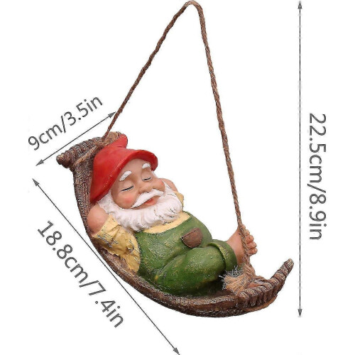 Outdoor Garden Statue, Reclining Dwarf with Hammock Statue 1