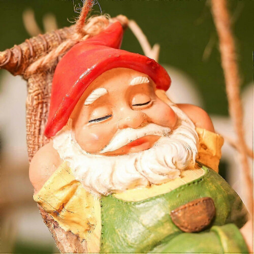 Outdoor Garden Statue, Reclining Dwarf with Hammock Statue 2