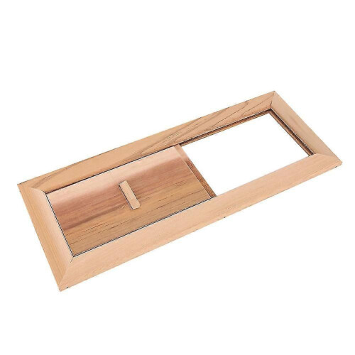 Sauna-luftventil, træ-cederramme, ventilationspanel, holdbart, justerbart design, naturmateriale til saunaerum, effektiv luftcirkulation 2