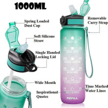 (Style 3) 1000ml Free Motivational Sports Jug With Time Marker Outdoor Fitness Mug Gradient Color Mug Outdoor Frosted Water Bottle