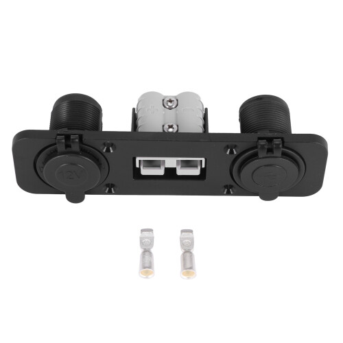2X Flush Mount Anderson Plug Socket Double USB Charger Socket Panel for Caravan  Boat Truck 1