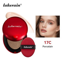 (24W, 18g) Lakerain Red Cushion Foundation Concealer Hydrating Oil-Control Long-Lasting Natural Look #23 Natural Beige 0.53oz