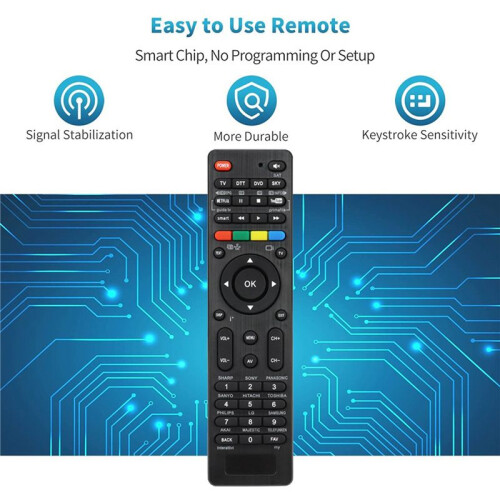 2X 4 in 1 Universal Remote Control for TV DTT DVD SKY One-Key Search Automatic Matching 1