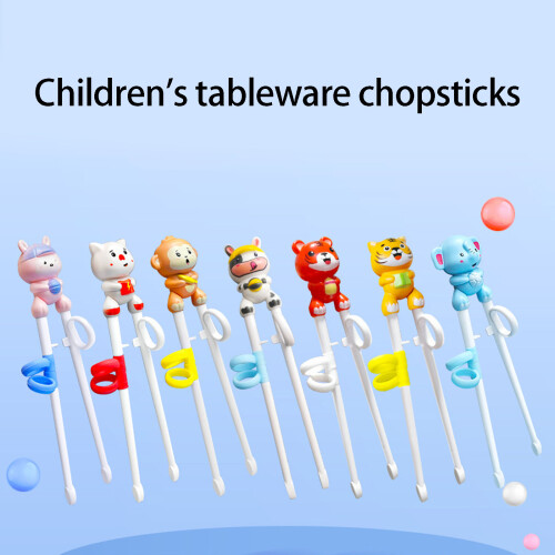 Fun Animal Print Training Chopsticks With Carry Case Safe For-5 2