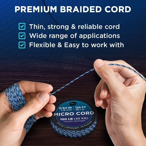Micro-Paracord 1,18 mm  125 Fuß, blauer Schlangendraht 2