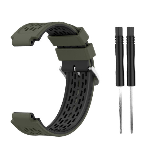 Cinturino in silicone bicolore (nero e giallo) per Garmin Approach S2 / S4. 1