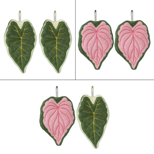 Cute Hand Towel for Bathroom and Kitchen Creative Caladium-Pink 1
