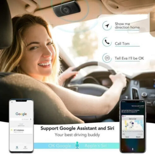 Hands-free kit - Bluetooth 5.0 - Black - Automatic reconnection - Compatible with iOS and Android (Orange) 1
