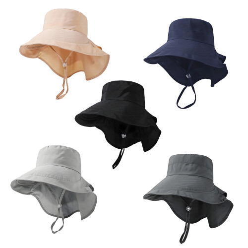 Multiuse Outdoor Sun Hat With Double Layer Design-Navy blue M 1