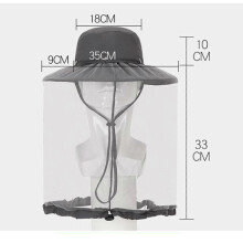 (Total Height 43cm, Green) Head Net Hat Lightweight Casual with Veil Mesh Hiking Camping Beekeeping Hat Beige
