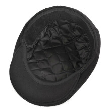 (56cm to 60cm, Black) Mens Beret Hat Casual Winter Retro Newsboy Hat for Traveling Fishing Camping Black