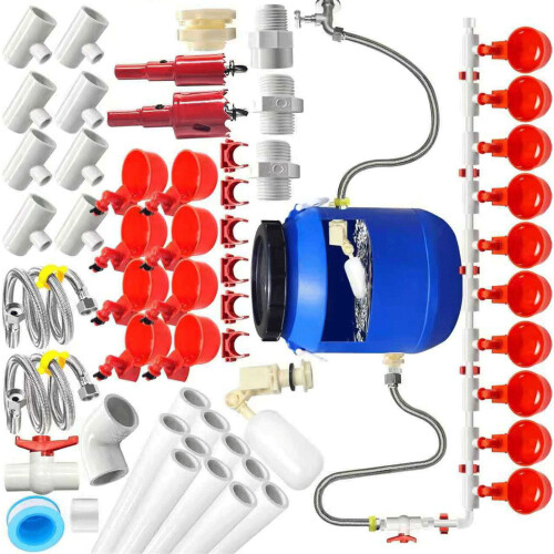 Entire 58PCS Chicken Water Distribution Equipment No Container