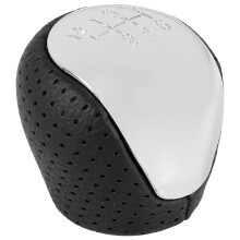 SPORT Pomello Cambio nel Pelle Traforata Cromato un 6 Marce per I30 IX35 Tucson