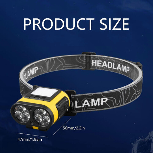 (Gray) Dimmable LED Hard Hat Lights Motion Sensor Induction Headlamp Replacement Clip On Cap Light for Fishing Camping Multicolor 2