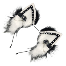 Elegant Punk Anime Ear Headband For Halloween Theme Event-White
