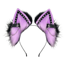 Handcrafts Cosplay Anime Ear Headband Punk Hairhoop For-Purple