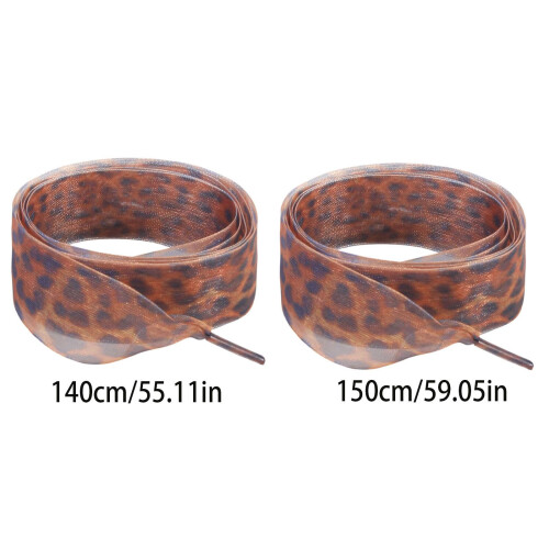 2.5cm Wide Leopard Print Shoelaces Polyester Fabric-brown 140cm 1