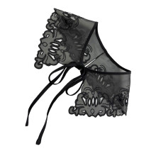 Adorable White Detachable Spread Lapel Collar Accessory-Black