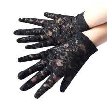 Classical Lace Flower Short Gloves Comfortable Handwear-Black