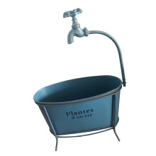 French Country Ovals Garden Planter Elevated Legs-large blue