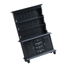 Stylish 1:12 Black Wooden Cabinet Model Figure For Doll House