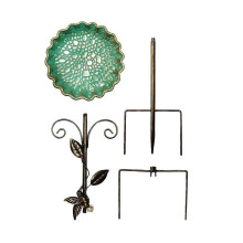 Weatherproof Wrought Iron Bird Bath With Broad Base Feeding