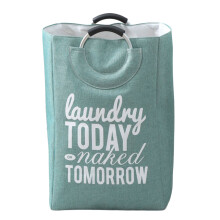 Large Laundry Basket Foldable Freestanding Tall Dirty-Green