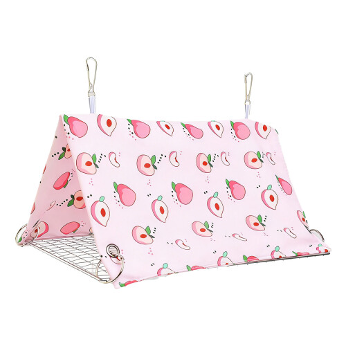 Triangular Aviaries Tent Perches With Metal Frame Ideal-Pink L