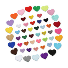 52Pcs Iron On Heart Embroidery Patches For DIY Clothing-52