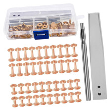 Professional Leather Studs 42Pcs Copper Rivets And-copper color