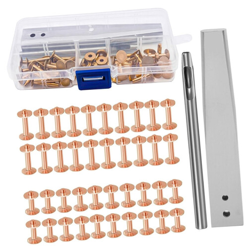 Professional Leather Studs 42Pcs Copper Rivets And-copper color