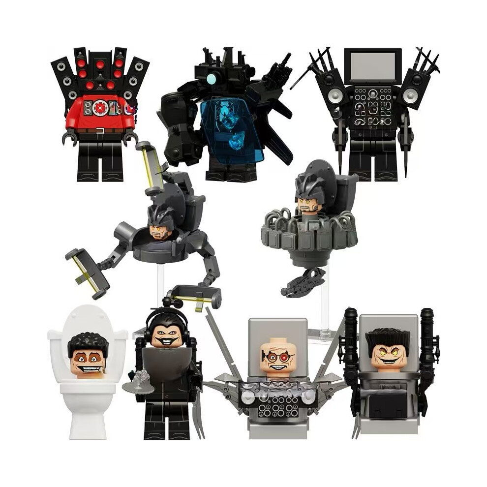 Photos - Construction Toy Armored Hanging Toilet Person Titan Audio TV Monitor Person GMAN 4.0 Series Alliance Lego Puzzle Compatible, Suitable(9pcs)