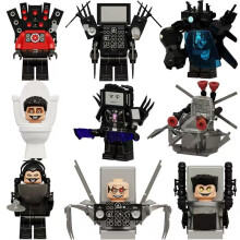 (9pcs) Armored Hanging Toilet Person Titan Audio TV Monitor Person GMAN 4.0 Series Alliance Lego Puzzle Compatible, Suitable for Lego