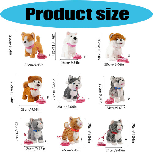 Electric Plush Animal Leash Control Pet Toy For-White Faced 2