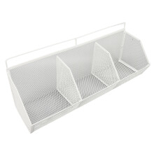3-Fach-Korb, Wandmontage, Weiß, 38x10x15cm