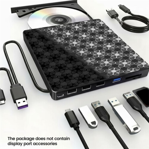7-in-1 USB 3.0 Ultra-Slim Portable DVD Player CD Burner Optical Disc Drive for Desktop PC Linux  OS  Pro/Air 1
