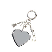 Stylish Heart Shape Compact Mirror Keychain Fashion Bag-A02