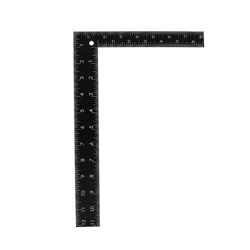 Teacher 0-30cm 0-20cm Measuring Range L Shaped Design Square Ruler Black 2