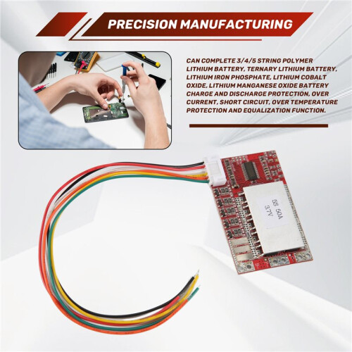5S 50A BMS Board 3.7V Lithium Battery Protection Board with Balance 2