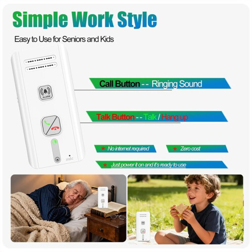 Intercoms Wireless for Home, 540 Yard Long Range Wireless Intercom System 2 Way Voice Intercom for Elderly and Kids 2