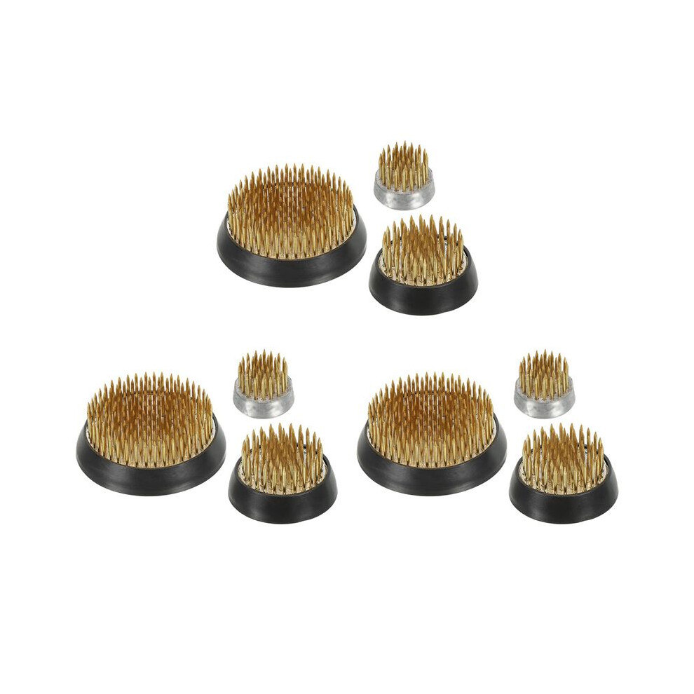 3 Set 0.9/1.4/2.4Inch Flower Frogs Ikebana Kenzan, 3 Pcs Flower Arranger Tool Brass Floral Frog Pin Holder 4711367337079