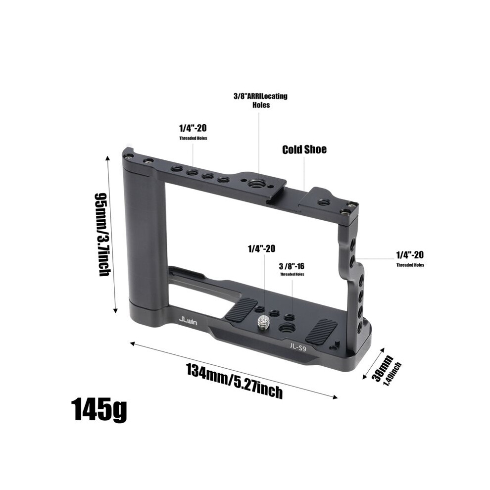Jlwin S9 Rabbit Cage + Top Handle + Side Handle For S9 Vlog Tripod Mount For Mirrorless Cameras 4712872185421
