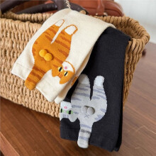 3D Cute Cat Socks Funny Cat Socks Women Girl Mid-Tube Sleep Sock Cat Print Floor Sock Black