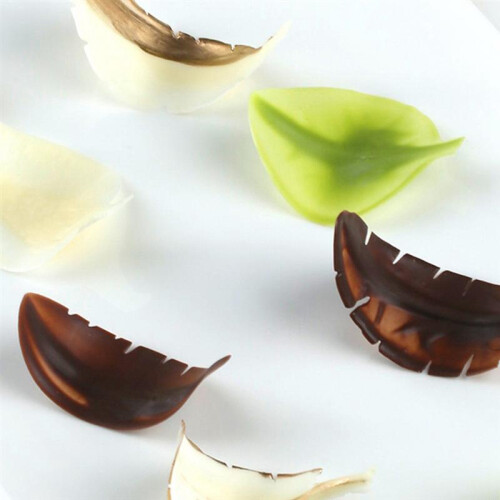 5Pcs Chocolate Cake Decorating Spatula Feather Stainless Steel Leaf Chocolate Spatula Baking Tool Chocolate Molds 1