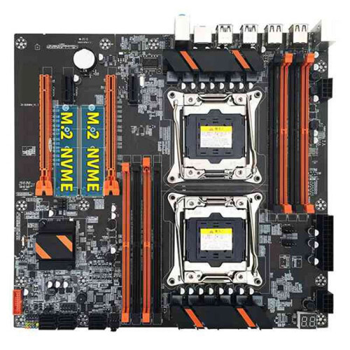 X99 Dual CPU Motherboard LGA2011 Support DDR4 ECC Memory Computer Motherboard+2XE5 2650 V3 CPU+ Cable 2
